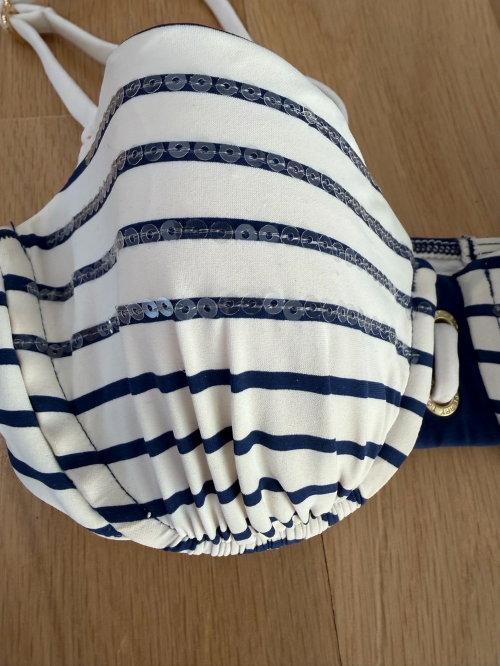Sperry Navy and White Striped Molded Bikini Top - Picture 3 of 7